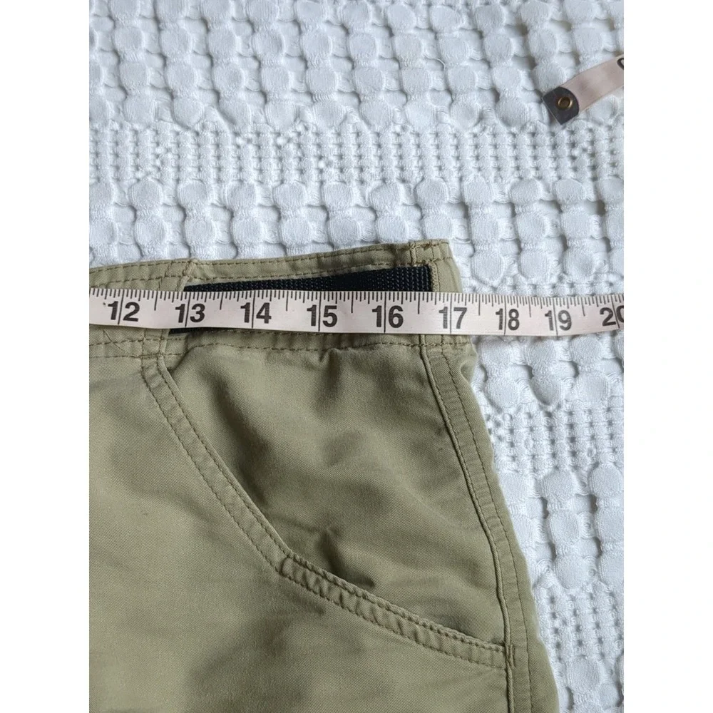 Prana Belted Cargo Belt Stretch Shorts Khaki Green Medium Waist 34
